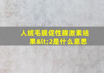 人绒毛膜促性腺激素结果<2是什么意思